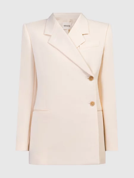Двобортний жакет Khaite бежевий