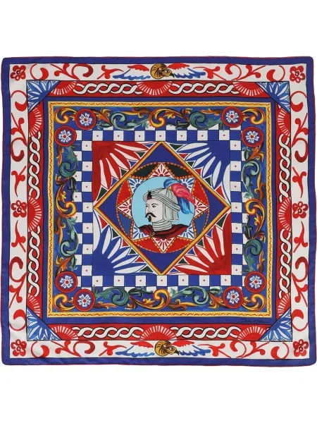 Fular Dolce & Gabbana cu imagine din țesătură twill albastru