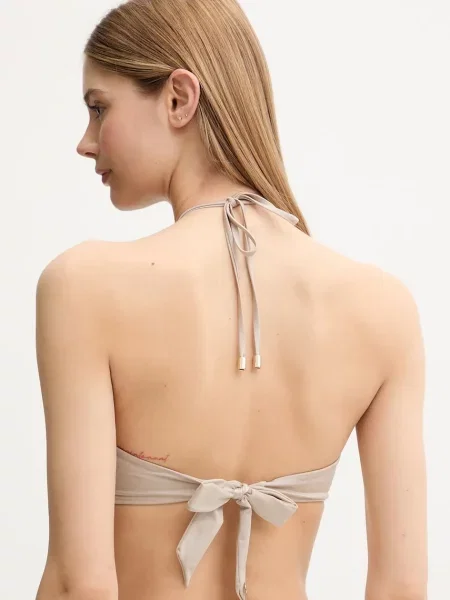Plavková podprsenka Max Mara Beachwear mírně vyztužený košík béžová