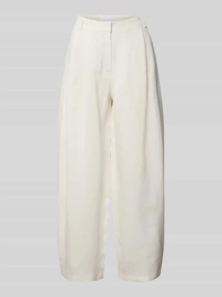 Spodnie w kroju barrel fit z mieszanki lnu i Jake*s Collection białe