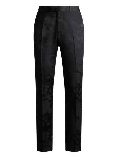 Pantaloni Etro cu model paisley din jacard negru