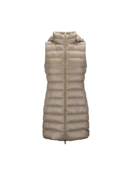 Kamizelka puchowa Herno z kapturem beżowa