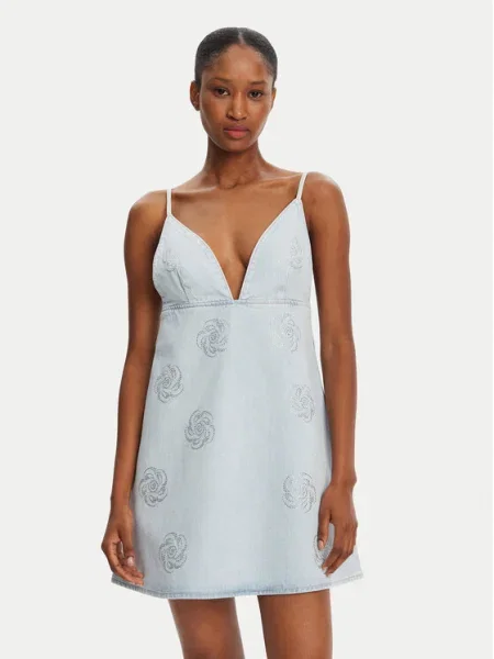 ROTATE Rochie de blugi celest albastru