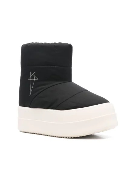 Botki Rick Owens na platformie wsuwane pikowane czarne