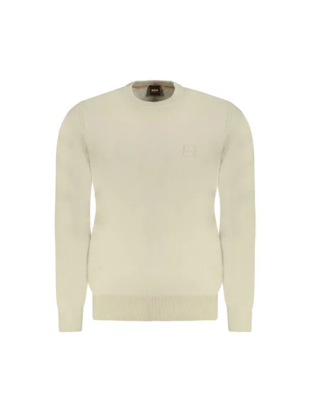 BOSS Orange sweter z domieszką wełny beżowy lekki brązowy