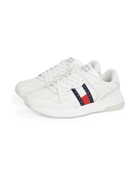 Tommy Jeans Nízke tenisky RETRO CASUAL RUNNER krémová / námornícka modrá červená