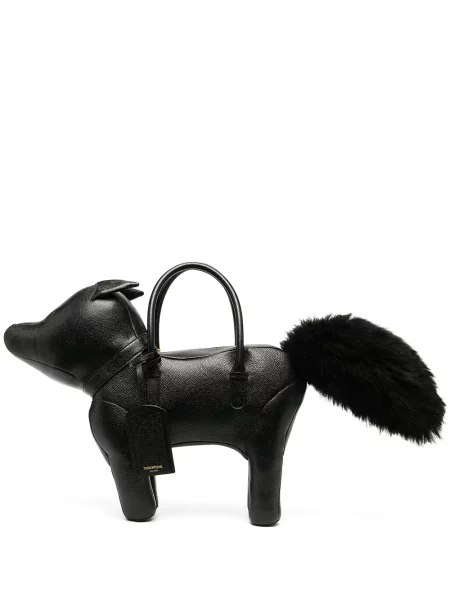 Geantă Thom Browne din piele negru