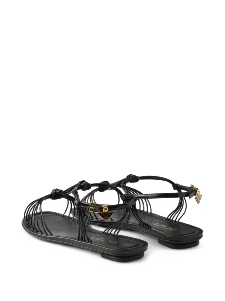 Sandale Prada din piele de lac negru
