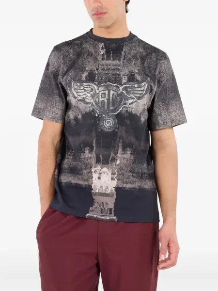 Tricou Roberto Cavalli cu imagine negru