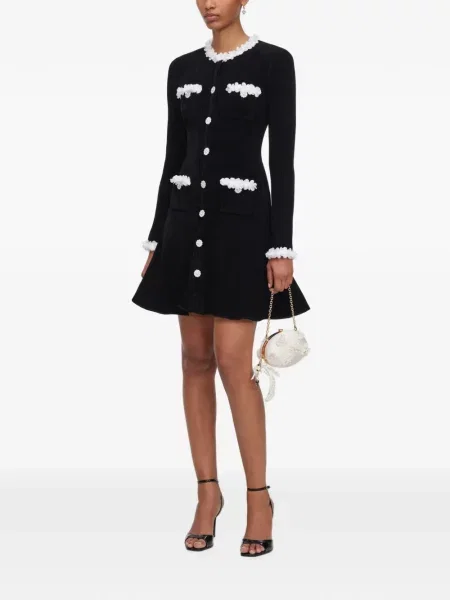 Rochie mini Self-portrait tricotate negru
