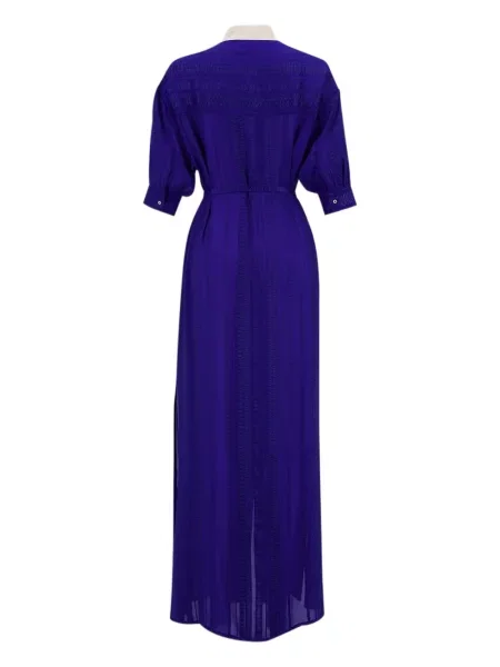 Rochie midi Zeus+dione de mătase până la genunchi de costum albastru