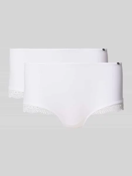 Majtki z koronką szydełkową model ‘Classic Cotton’ Skiny białe
