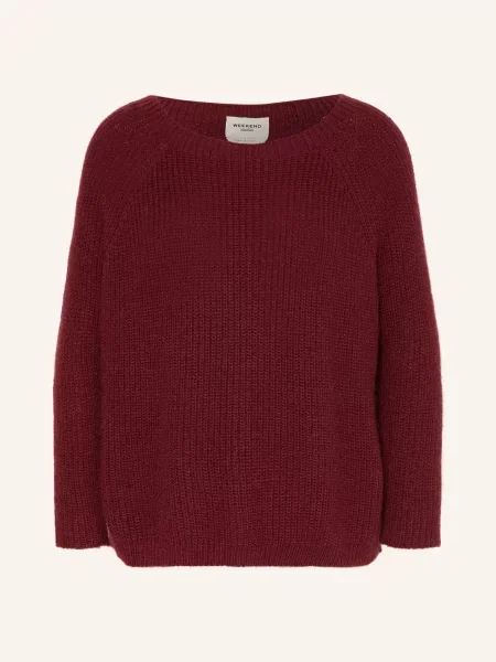 Weekend Max Mara Svetr Xeno S Rukávy tmavě červená