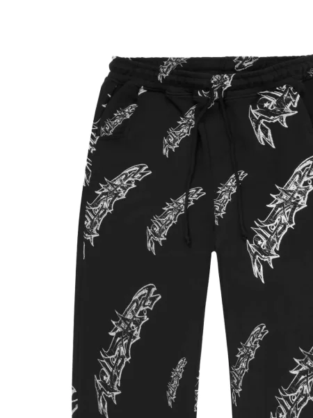 Pantaloni Hellstar cu imagine alergare negru
