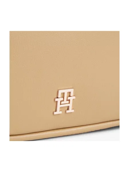 Geanta crossbody Tommy Hilfiger din piele bej