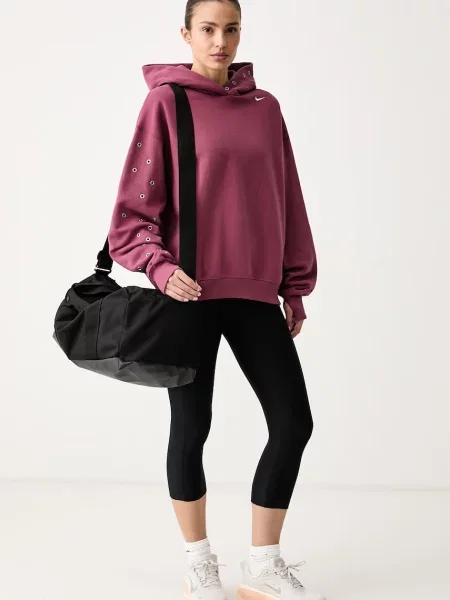 Nike Sportswear oversize melegítőfelső női pamuttal Studio Fleece rózsaszín