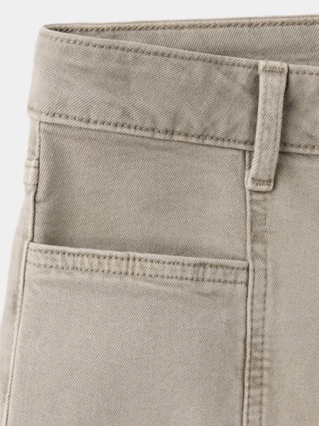 Jeansy wide leg z ozdobnymi szwami khaki Teen 38 MANGO TEEN