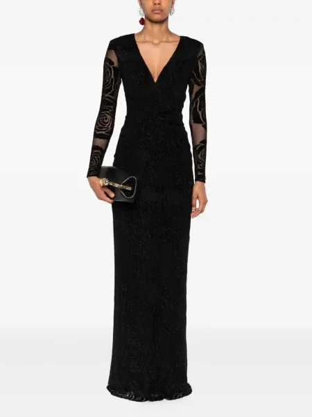 Rochie maxi Nissa cu imagine negru