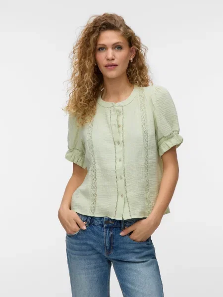 VERO MODA Bluză VMNatali deschis verde