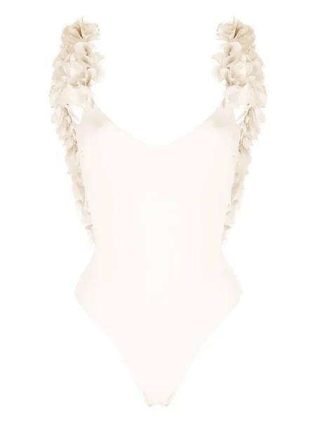 Strój kąpielowy La Revêche w kwiatki z naszywkami