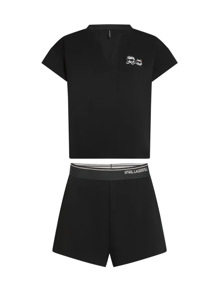 Karl Lagerfeld Pijama Ikon kurzes' negru