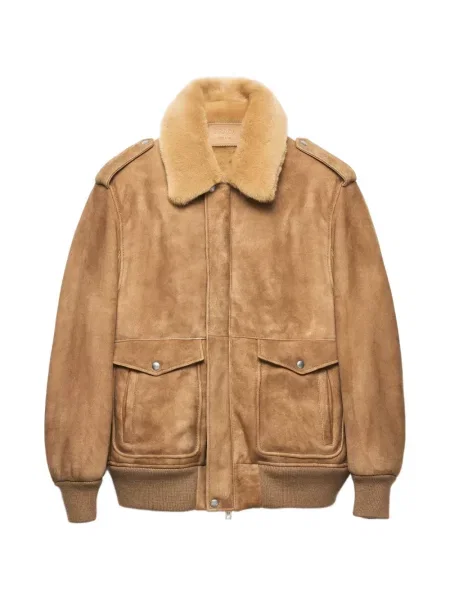 Велурено яке тип бомбър Prada кафяво