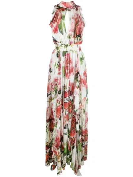 Rochie Philipp Plein de mătase de costum alb