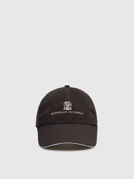 Кепка з вишивкою емблеми Brunello Cucinelli чорна