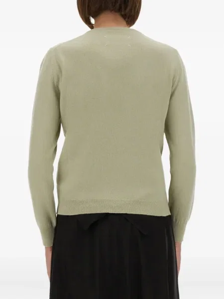 Pulover Maison Margiela cu decolteu rotund verde