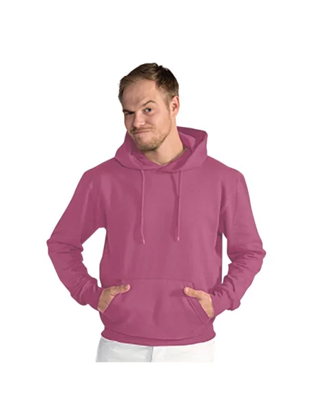 Gładka Bluza Sportowa Przez Głowę Kaptur różowa