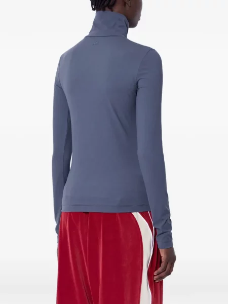 Tricou Lacoste cu guler înalt stretch gri