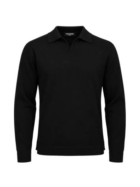 Lung pulover Franzese Collection de lână negru