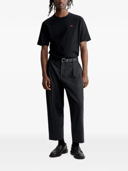 Pantaloni Maison Kitsune de lână gri