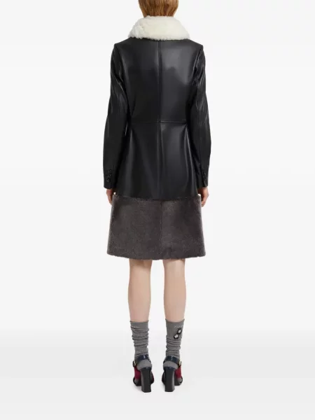Palton Marni din piele negru