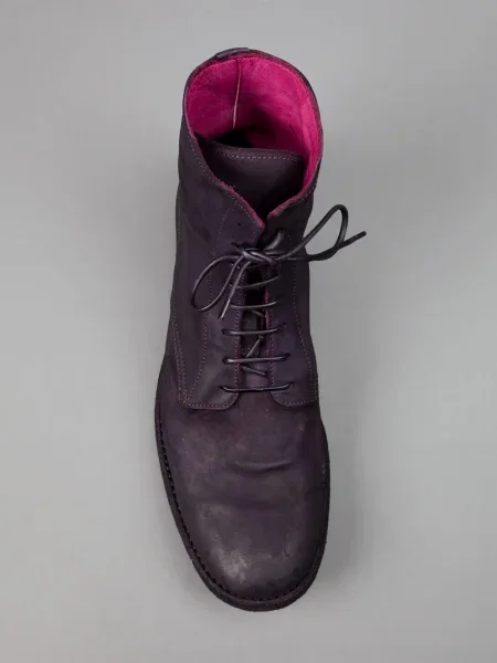 Botine L'eclaireur Made By cu șireturi zdrențuiți din dantelă violet