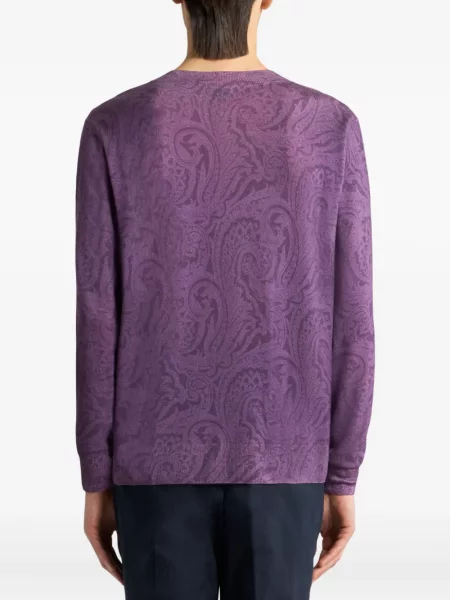 Pulover Etro cu imagine cu model paisley violet