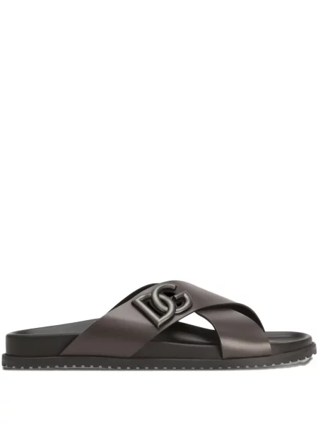 Papuci Dolce & Gabbana din piele maro