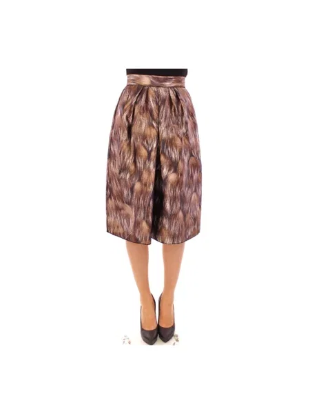 Spódnica midi Dolce And Gabbana do kolan brązowa