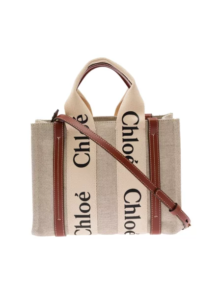 Shopperka Chloe skórzana beżowa