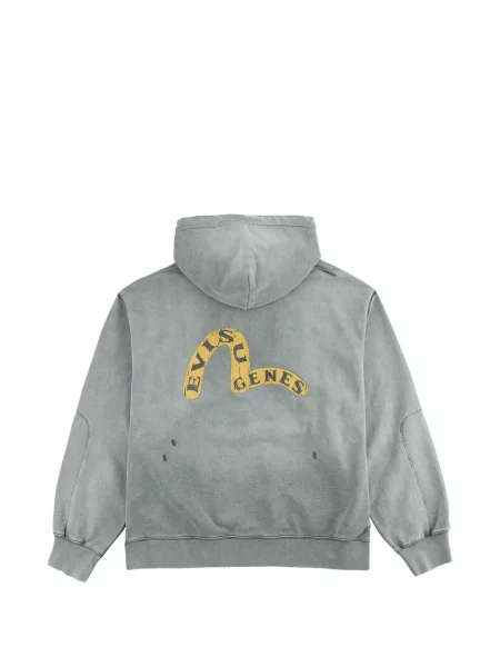 Mikina s kapucňou Evisu sivá