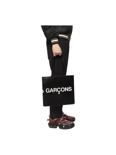 Shopperka Comme Des Garcons Wallets skórzana czarna