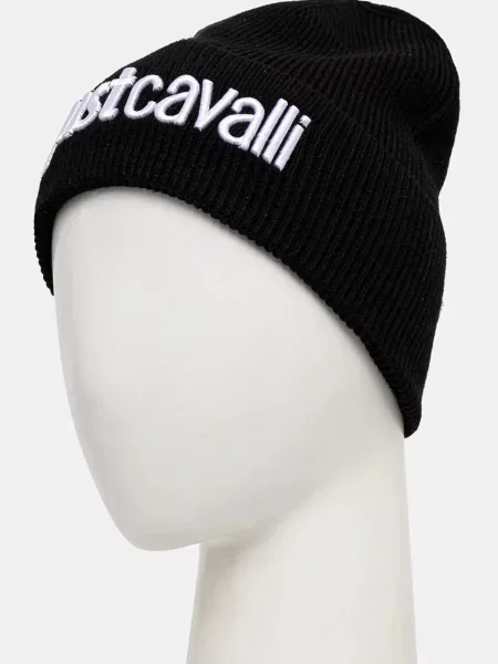Шерстяная шапка Just Cavalli черная