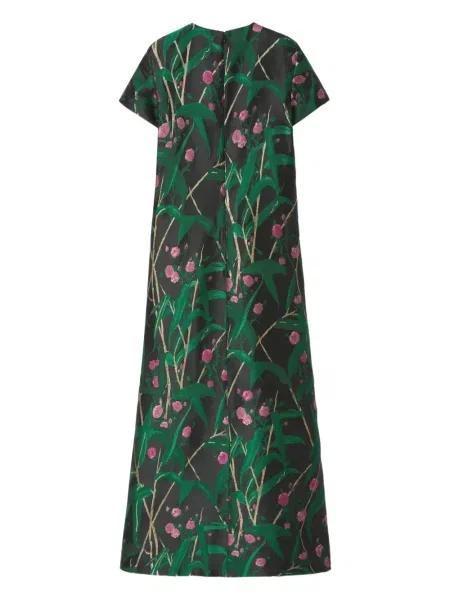 Rochie midi La Doublej cu model floral până la genunchi de costum negru