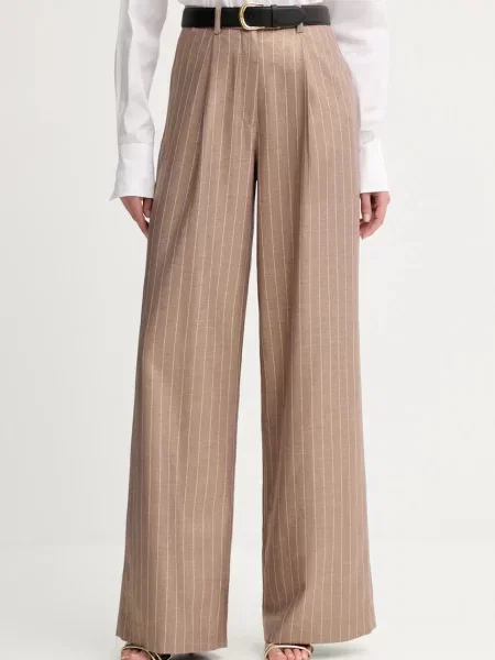 Fracomina pantaloni lat high waist bej