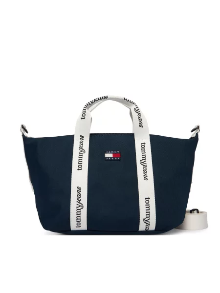 Tommy Jeans Ročna torba Ess Daily Mini Tote Mornarsko modra bela