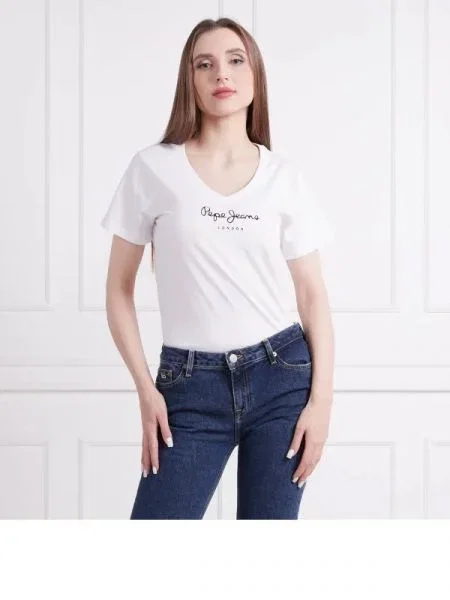 Pepe Jeans London Tricou WENDY V NECK alb