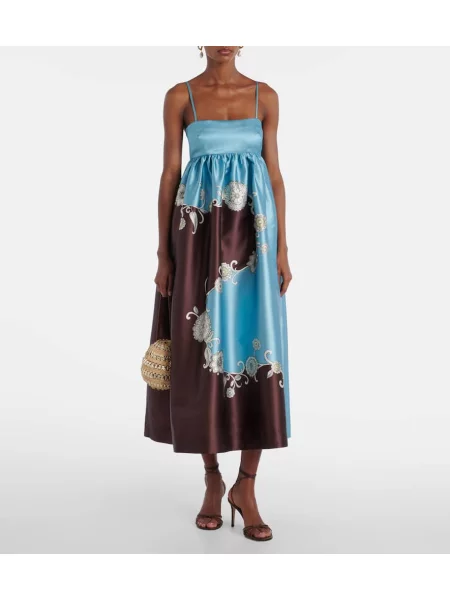 Rochie maxi Alemais cu imagine de costum albastru