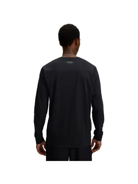 Pánske tričko longsleeve Under Armour Sportstyle Left Chest LS black/pitch gray čierna