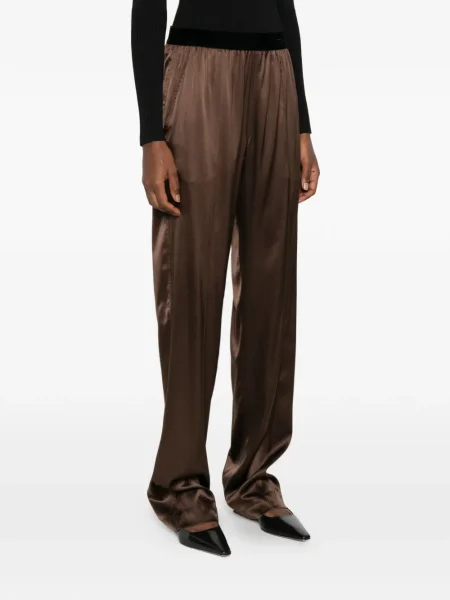 Pantaloni Tom Ford cu broderie maro