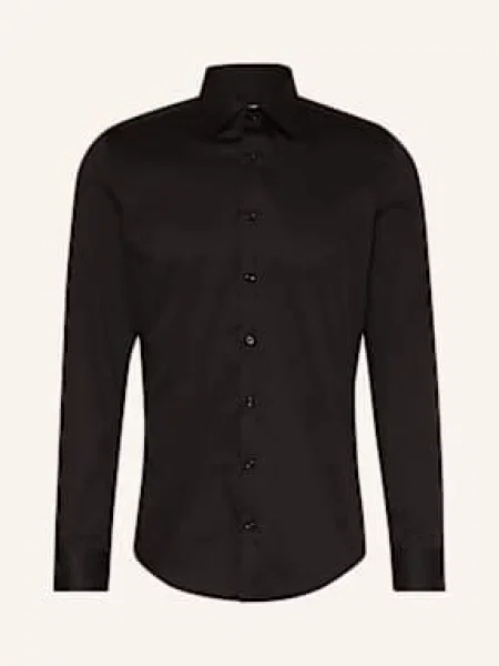 Koszula biznesowa o kroju slim fit z satyny Seidensticker czarny